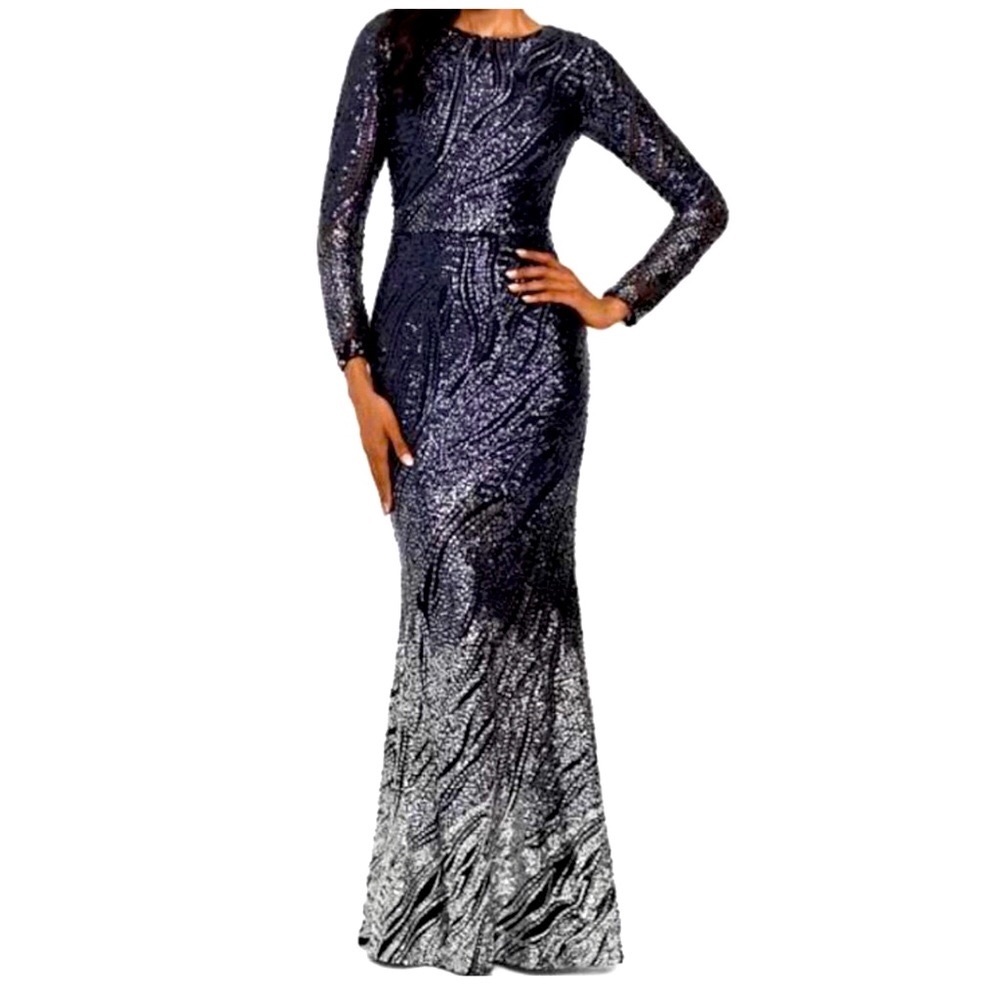 Betsy & Adam Long Sleeve Gown